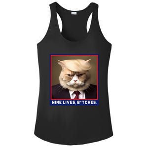 Nine Lives Bitches Funny Shooting Trump Cat Political Ladies PosiCharge Competitor Racerback Tank