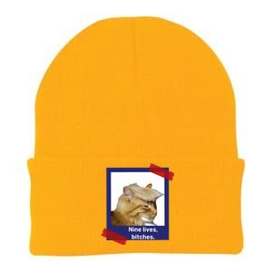 Nine Lives Bitches Funny Trump Cat Knit Cap Winter Beanie