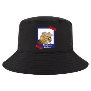 Nine Lives Bitches Funny Trump Cat Cool Comfort Performance Bucket Hat