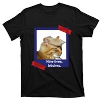 Nine Lives Bitches Funny Trump Cat T-Shirt