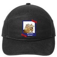 Nine Lives Bitches Funny Trump Cat 7-Panel Snapback Hat