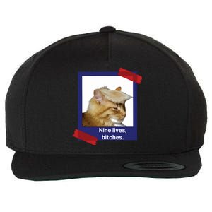 Nine Lives Bitches Funny Trump Cat Wool Snapback Cap