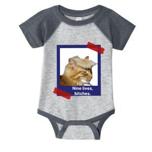 Nine Lives Bitches Funny Trump Cat Infant Baby Jersey Bodysuit