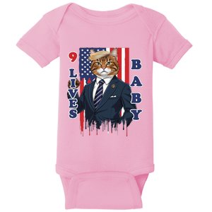 Nine Lives Baby Cat In Suite With Trump Hair Baby Bodysuit