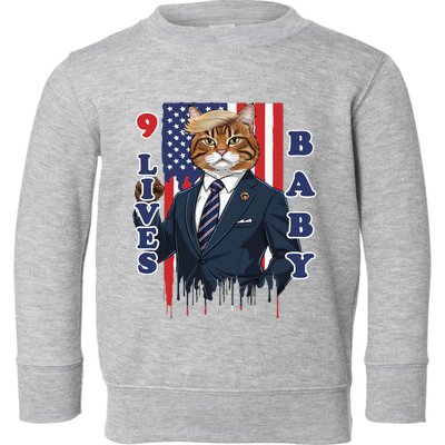 Nine Lives Baby Cat In Suite With Trump Hair Toddler Sweatshirt