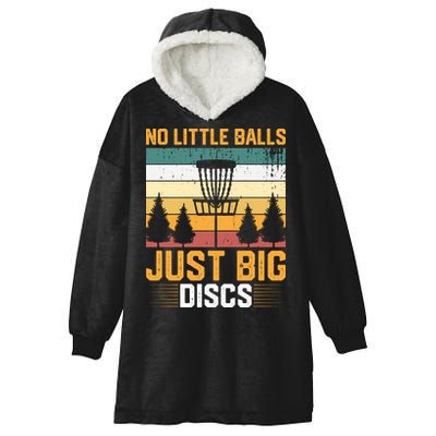 No Little Balls Just Big Vintage Disc Golf Frisbee Golf Hooded Wearable Blanket