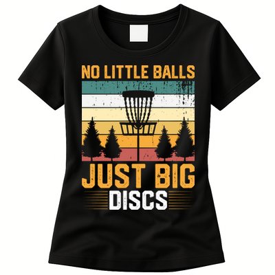 No Little Balls Just Big Vintage Disc Golf Frisbee Golf Womens T-Shirt