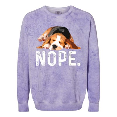 Nope Lazy Beagle Dog Lover Gift Colorblast Crewneck Sweatshirt