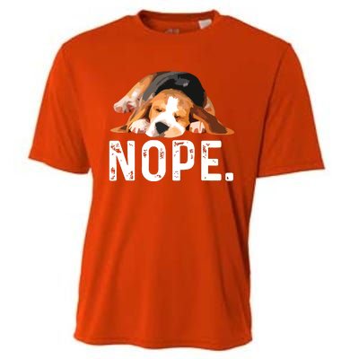 Nope Lazy Beagle Dog Lover Gift Cooling Performance Crew T-Shirt