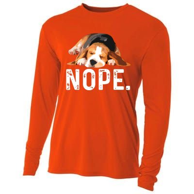 Nope Lazy Beagle Dog Lover Gift Cooling Performance Long Sleeve Crew