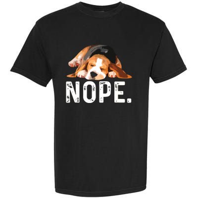 Nope Lazy Beagle Dog Lover Gift Garment-Dyed Heavyweight T-Shirt