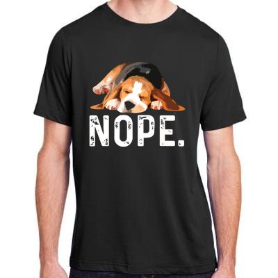 Nope Lazy Beagle Dog Lover Gift Adult ChromaSoft Performance T-Shirt