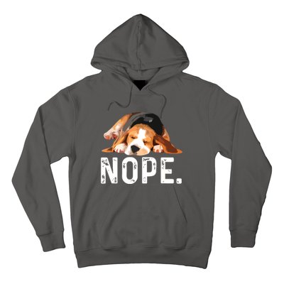 Nope Lazy Beagle Dog Lover Gift Hoodie