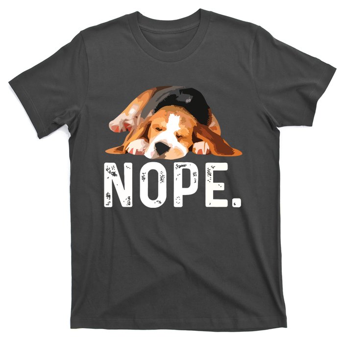 Nope Lazy Beagle Dog Lover Gift T-Shirt