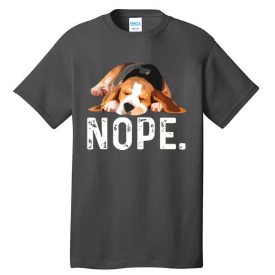 Nope Lazy Beagle Dog Lover Gift Tall T-Shirt