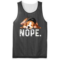 Nope Lazy Beagle Dog Lover Gift Mesh Reversible Basketball Jersey Tank