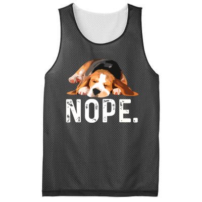 Nope Lazy Beagle Dog Lover Gift Mesh Reversible Basketball Jersey Tank