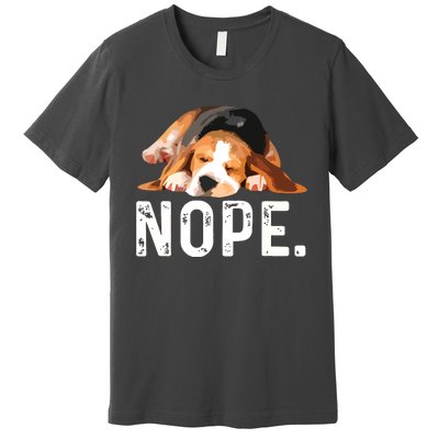 Nope Lazy Beagle Dog Lover Gift Premium T-Shirt