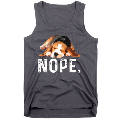 Nope Lazy Beagle Dog Lover Gift Tank Top