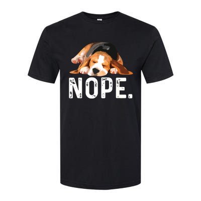 Nope Lazy Beagle Dog Lover Gift Softstyle CVC T-Shirt