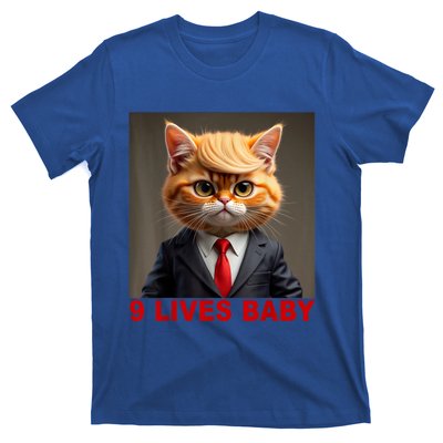 Nine Lives Baby Cat In Suite With Trump Hair Funny T-Shirt