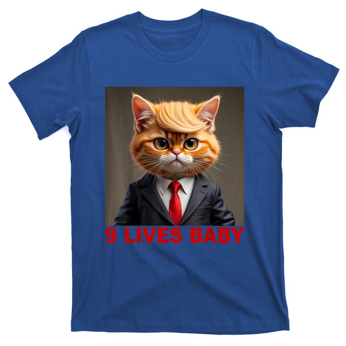 Nine Lives Baby Cat In Suite With Trump Hair Funny T-Shirt