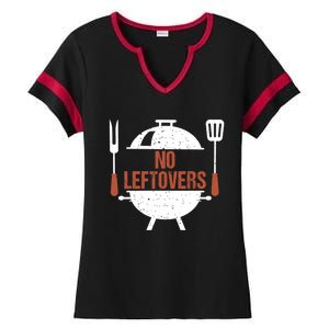 No Leftovers Bbq Grill Barbecue Gift Ladies Halftime Notch Neck Tee