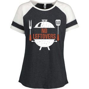 No Leftovers Bbq Grill Barbecue Gift Enza Ladies Jersey Colorblock Tee