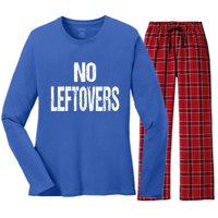 No Leftovers Bbq Grill Barbecue Gift Women's Long Sleeve Flannel Pajama Set 