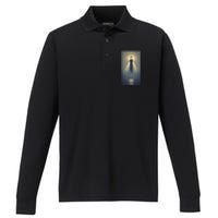 Nautical Lighthouse Beam Ocean Maritime Fog Performance Long Sleeve Polo