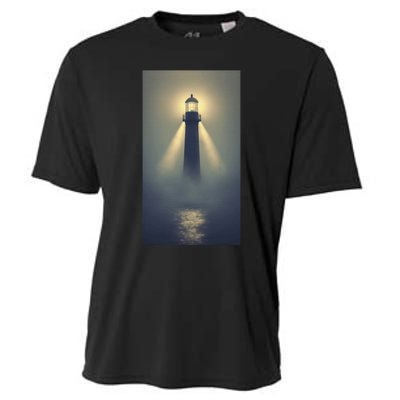 Nautical Lighthouse Beam Ocean Maritime Fog Cooling Performance Crew T-Shirt