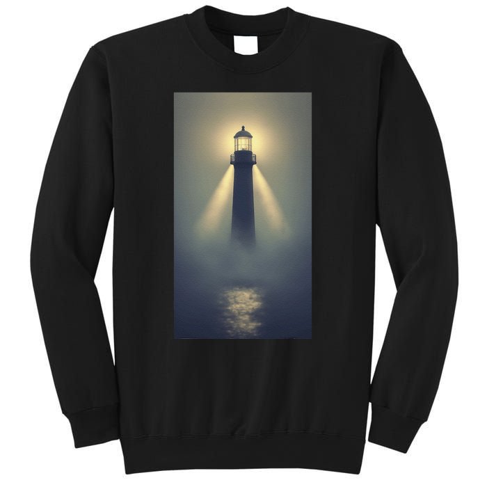 Nautical Lighthouse Beam Ocean Maritime Fog Sweatshirt