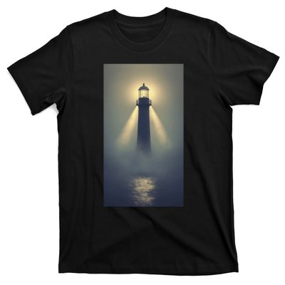 Nautical Lighthouse Beam Ocean Maritime Fog T-Shirt