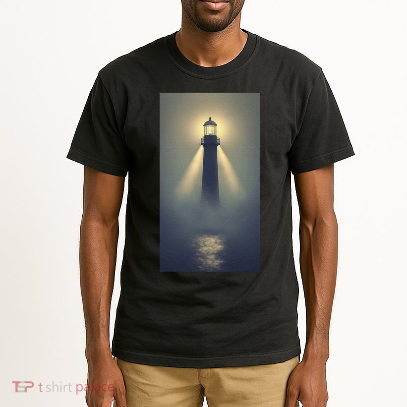 Nautical Lighthouse Beam Ocean Maritime Fog Tall T-Shirt