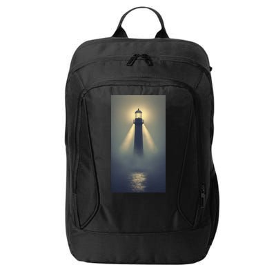 Nautical Lighthouse Beam Ocean Maritime Fog City Backpack