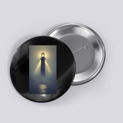 Nautical Lighthouse Beam Ocean Maritime Fog Button