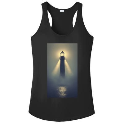Nautical Lighthouse Beam Ocean Maritime Fog Ladies PosiCharge Competitor Racerback Tank