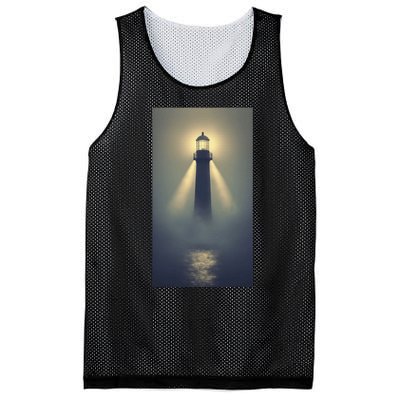 Nautical Lighthouse Beam Ocean Maritime Fog Mesh Reversible Basketball Jersey Tank