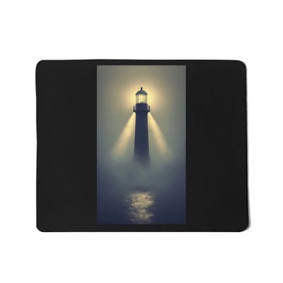 Nautical Lighthouse Beam Ocean Maritime Fog Mousepad