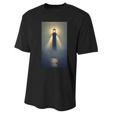 Nautical Lighthouse Beam Ocean Maritime Fog Performance Sprint T-Shirt