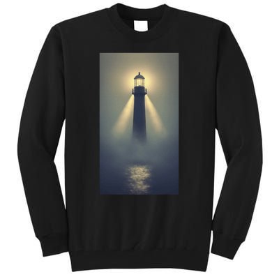 Nautical Lighthouse Beam Ocean Maritime Fog Tall Sweatshirt