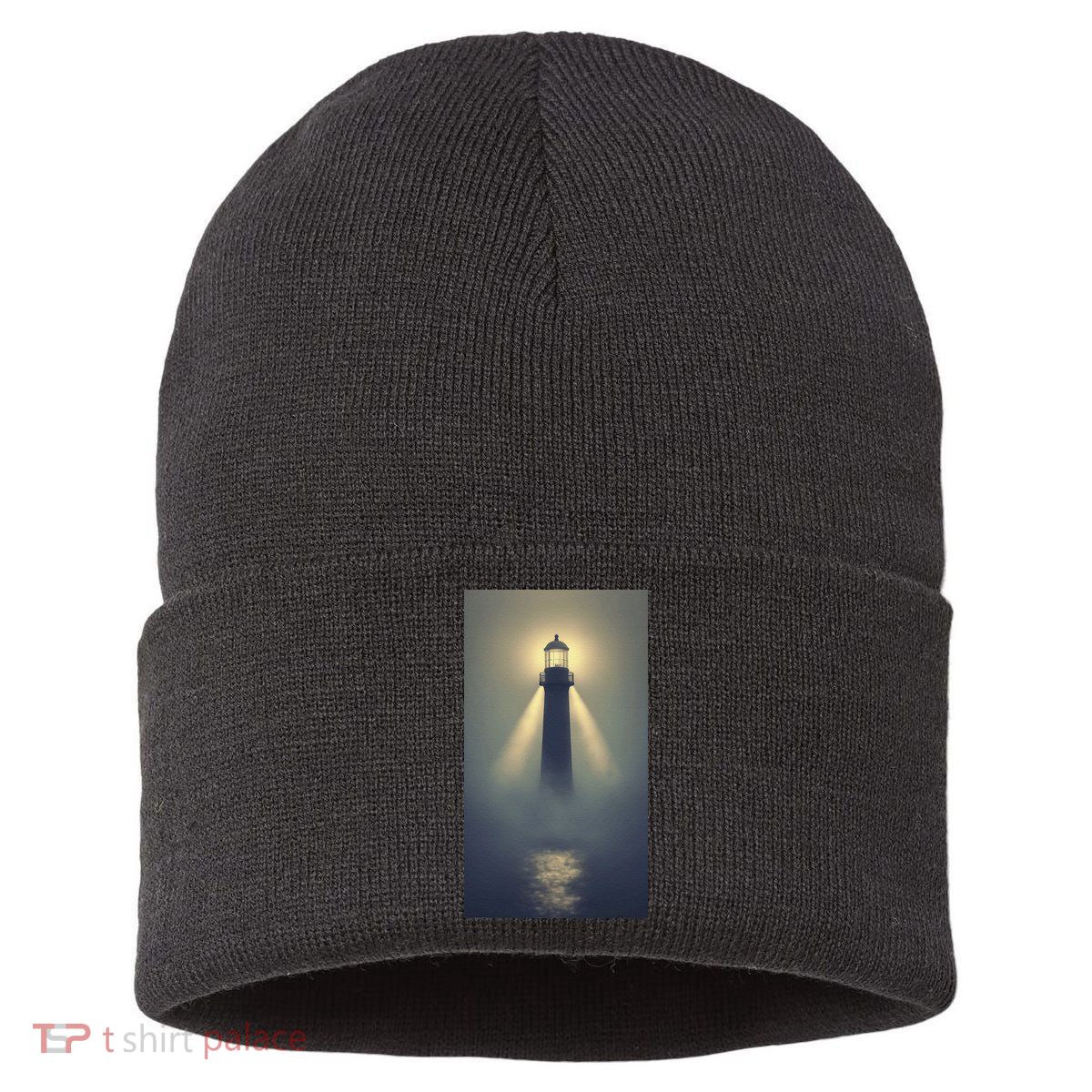 Nautical Lighthouse Beam Ocean Maritime Fog Sustainable Knit Beanie