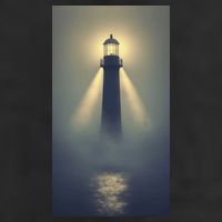 Nautical Lighthouse Beam Ocean Maritime Fog 25L Jumbo Tote