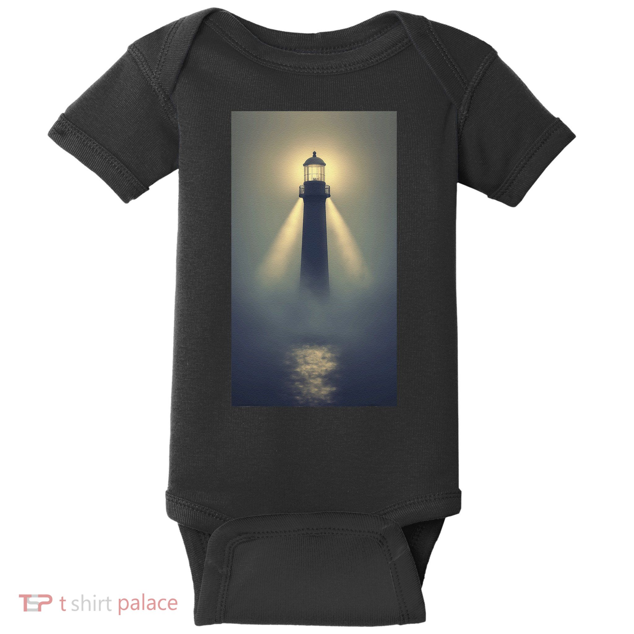 Nautical Lighthouse Beam Ocean Maritime Fog Baby Bodysuit