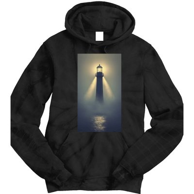 Nautical Lighthouse Beam Ocean Maritime Fog Tie Dye Hoodie