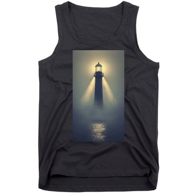 Nautical Lighthouse Beam Ocean Maritime Fog Tank Top