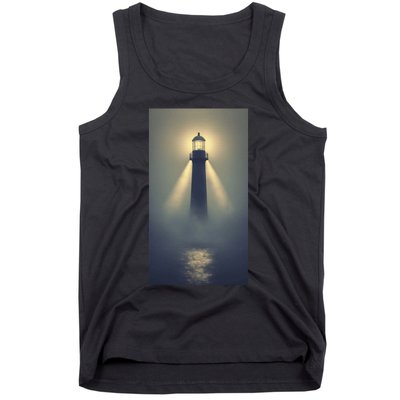 Nautical Lighthouse Beam Ocean Maritime Fog Tank Top