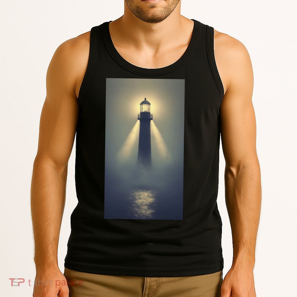 Nautical Lighthouse Beam Ocean Maritime Fog Tank Top