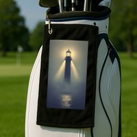 Nautical Lighthouse Beam Ocean Maritime Fog Golf Towel