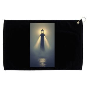 Nautical Lighthouse Beam Ocean Maritime Fog Grommeted Golf Towel